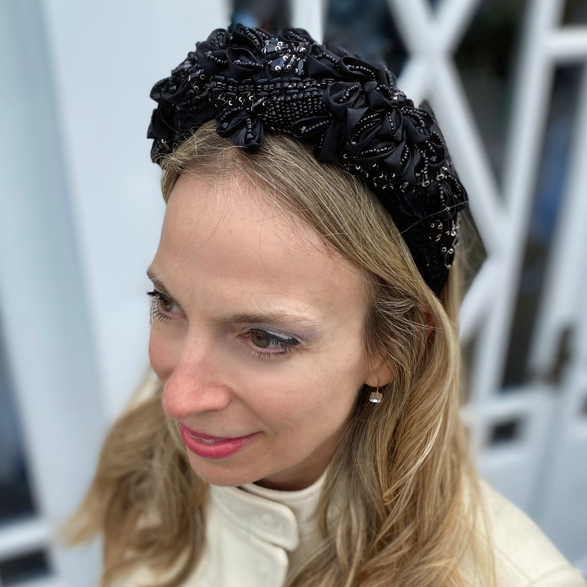 Black Headpiece Races Headpiece Wedding Headpiece Black Crown