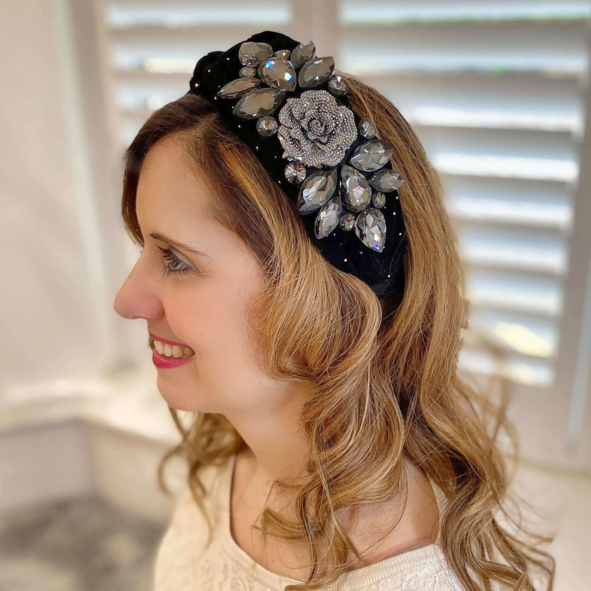 floral headpiece wedding guest