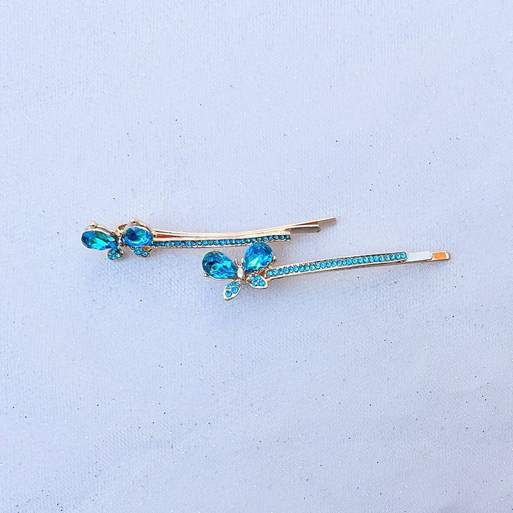 Butterfly Hair Grips Butterfly Hair Slides Teal Sparkly Hair Slides crystal
