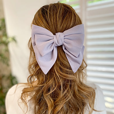 Lilac Satin Hair Bow Lilac Hair Clip Styled