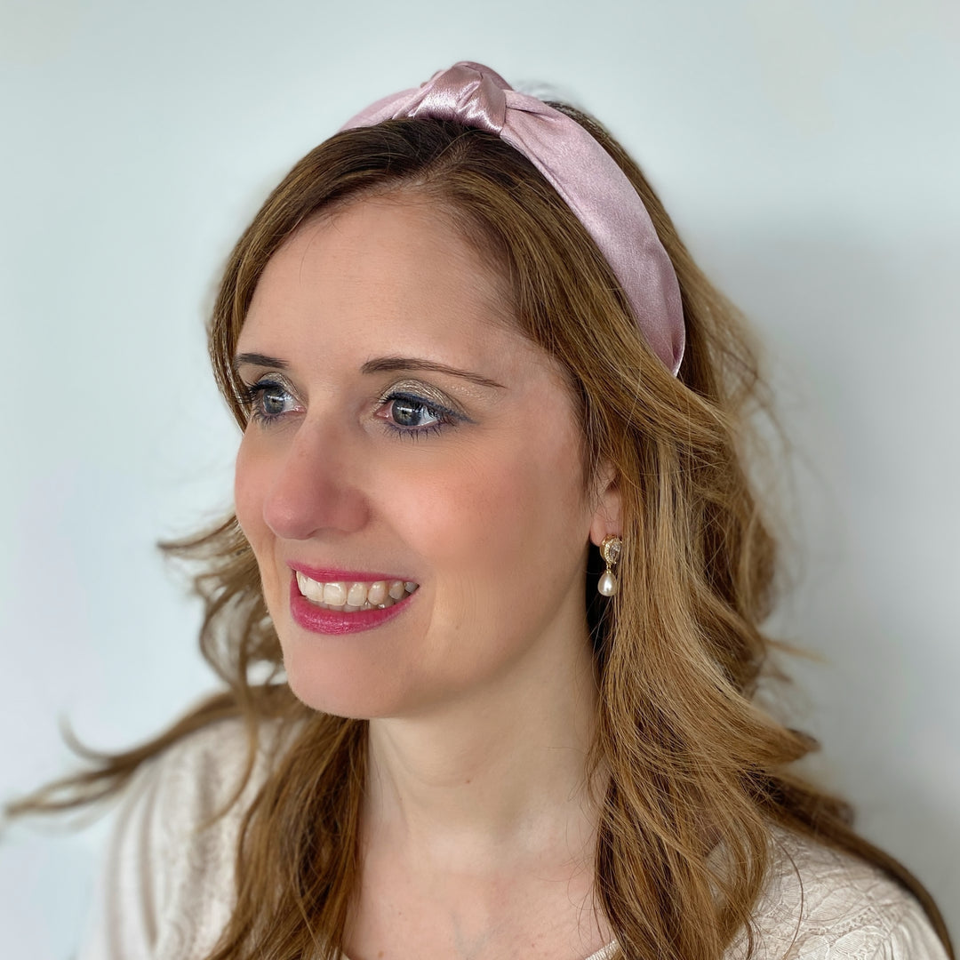 Pink Knot Headband Light Pink Headband Hair Down