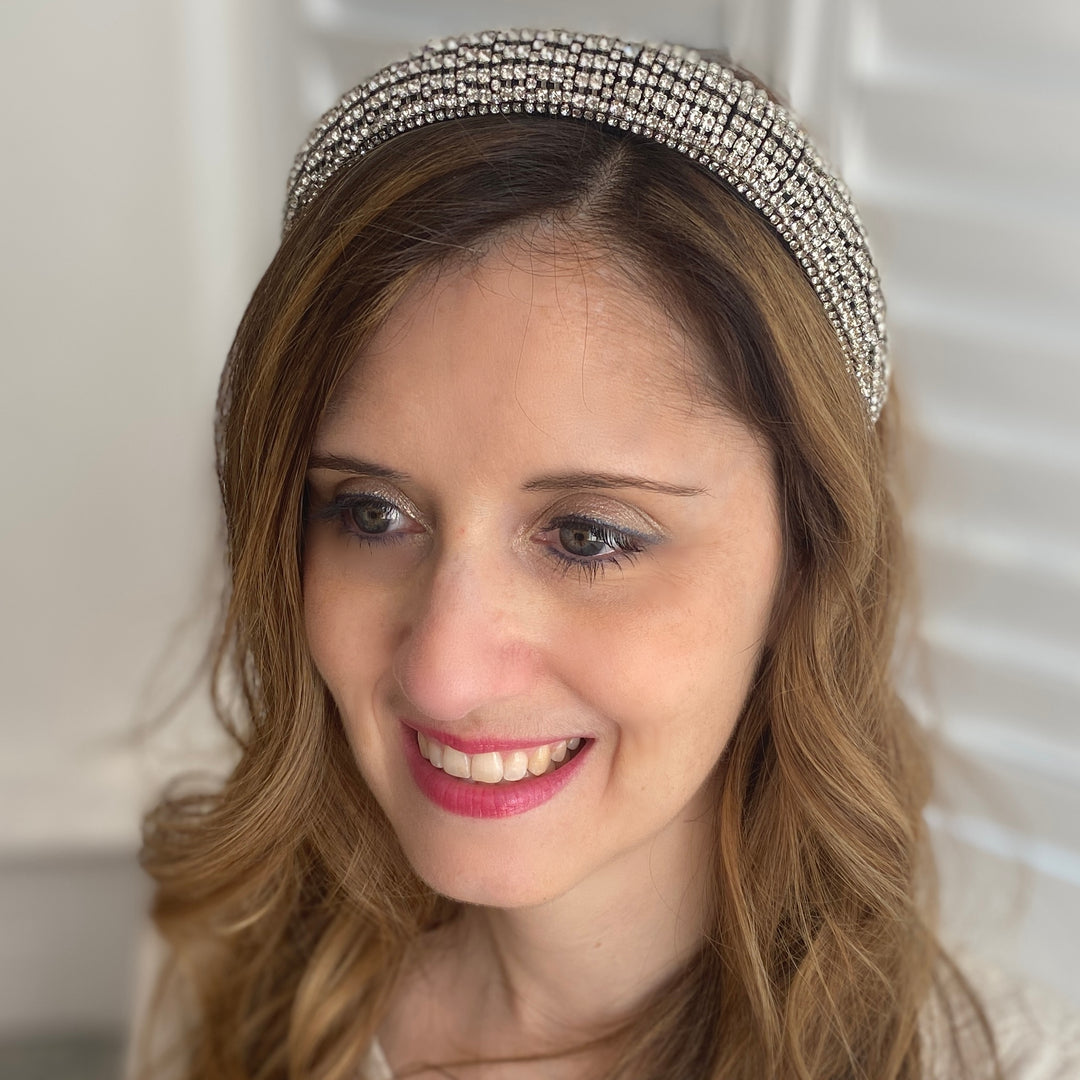 Silver Headband Statement Hair Band Crystal Headband
