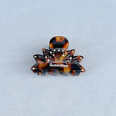 Small Hair Claw Tortoiseshell Hair Clip with Jewels