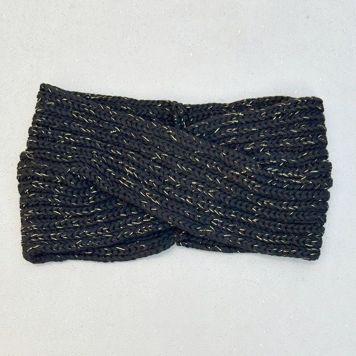 Winter Headband Black and Gold in Organic Cotton Lurex
