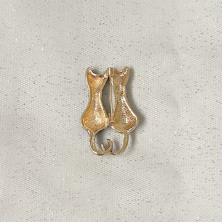 Cat Brooch Vintage Black Brooch Back
