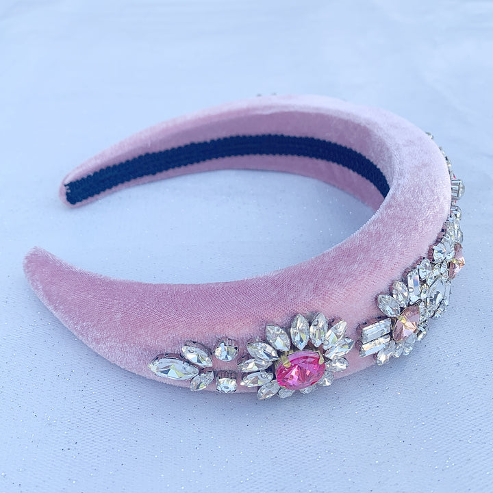 Pink jewelled headband crystal