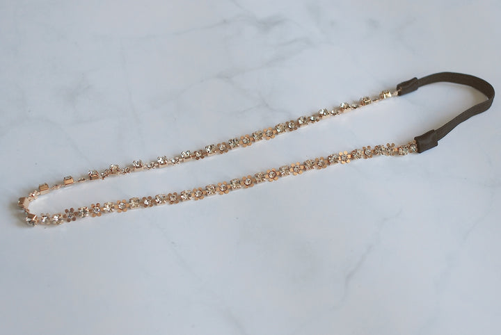 chain headband in gold elasticated