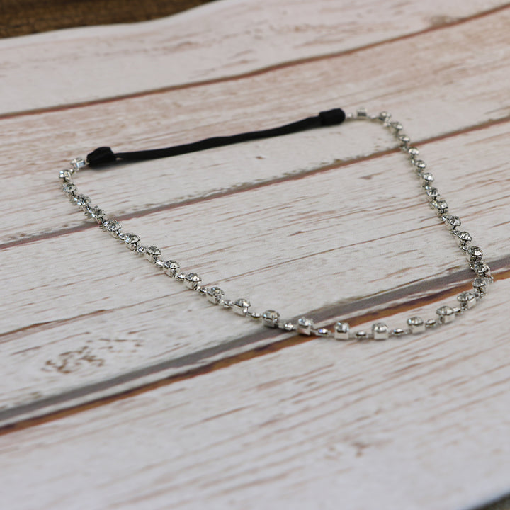 chain headband silver daisy