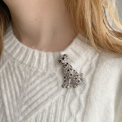 dalmatian brooch dog brooch diamante pin