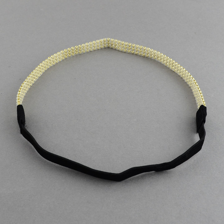 diamante headband gold elastic