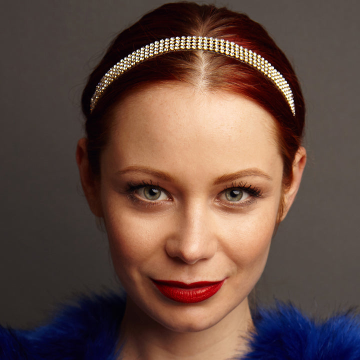 diamante headband gold hair back