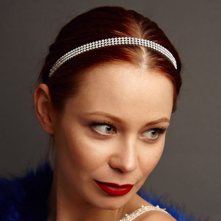 diamante headband silver hair up
