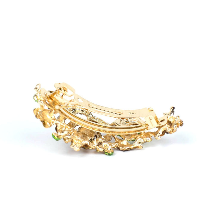 flower hair clip gold back