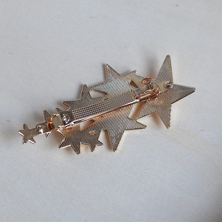 gold star hair clip back