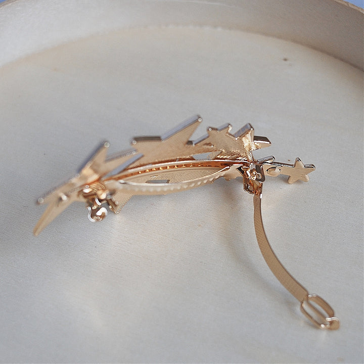 gold star hair clip side