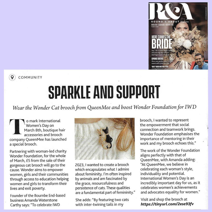 QueenMee Accessories, cat brooch, decorative animal jewellery accessory