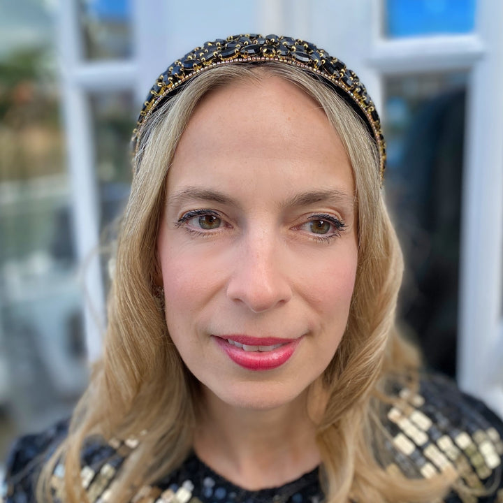 rhinestone headband black headband sparkly alice band