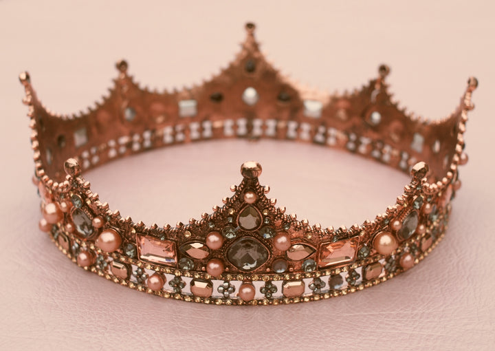 rose gold crown full circle with pearls