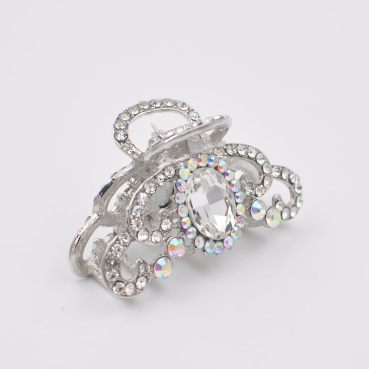 silver hair claw with diamante and crystal