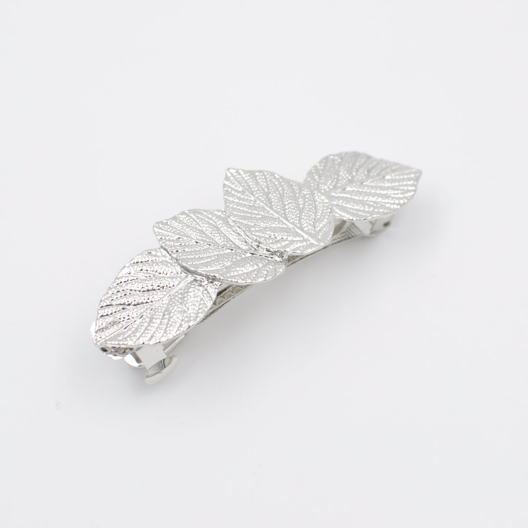 silver hair grip leaf side clasp