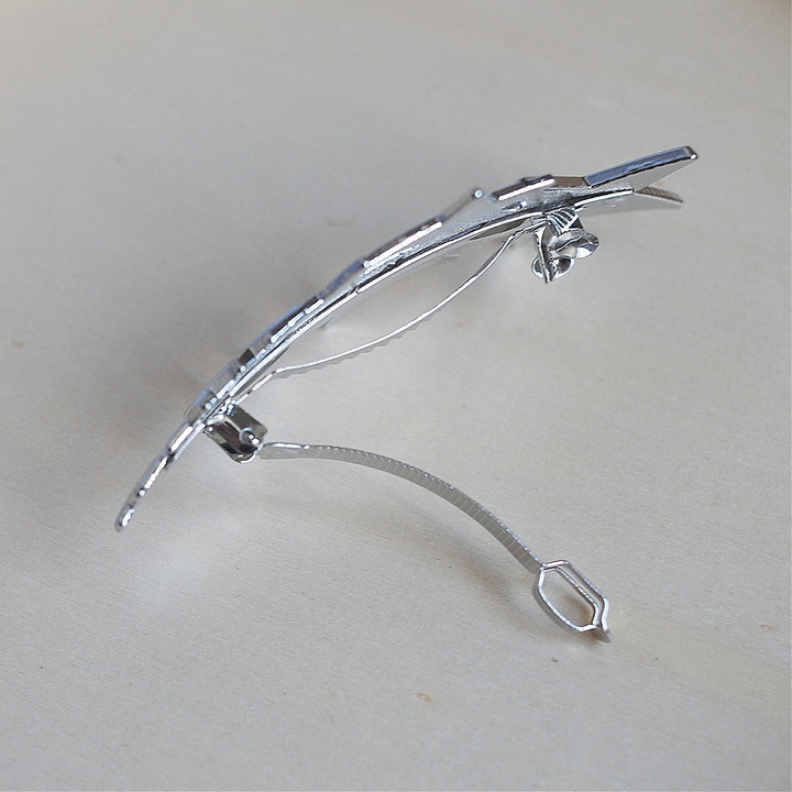 silver star hair clip side