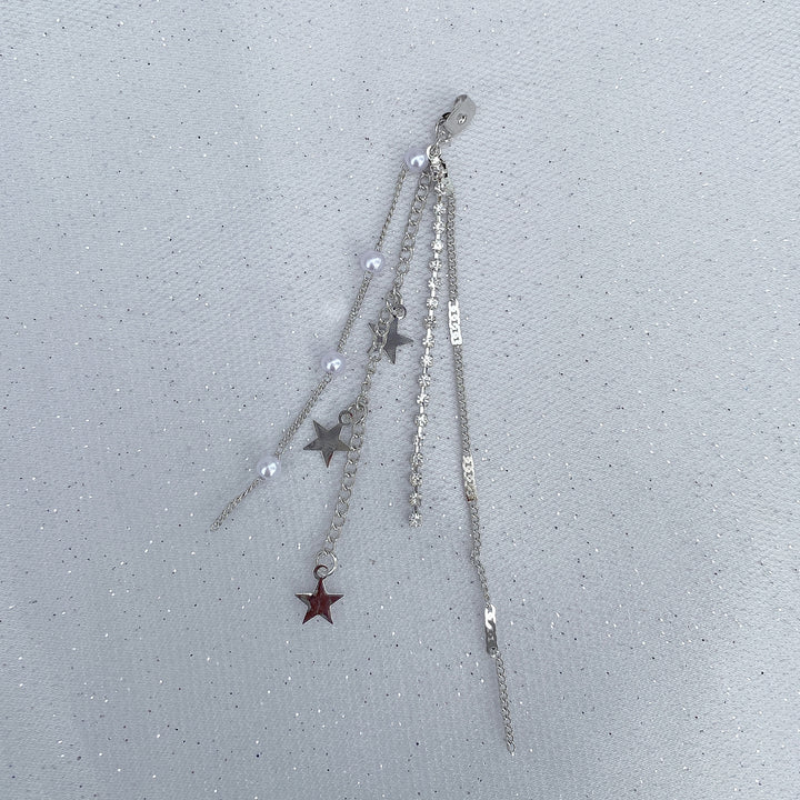star earrings long earrings silver