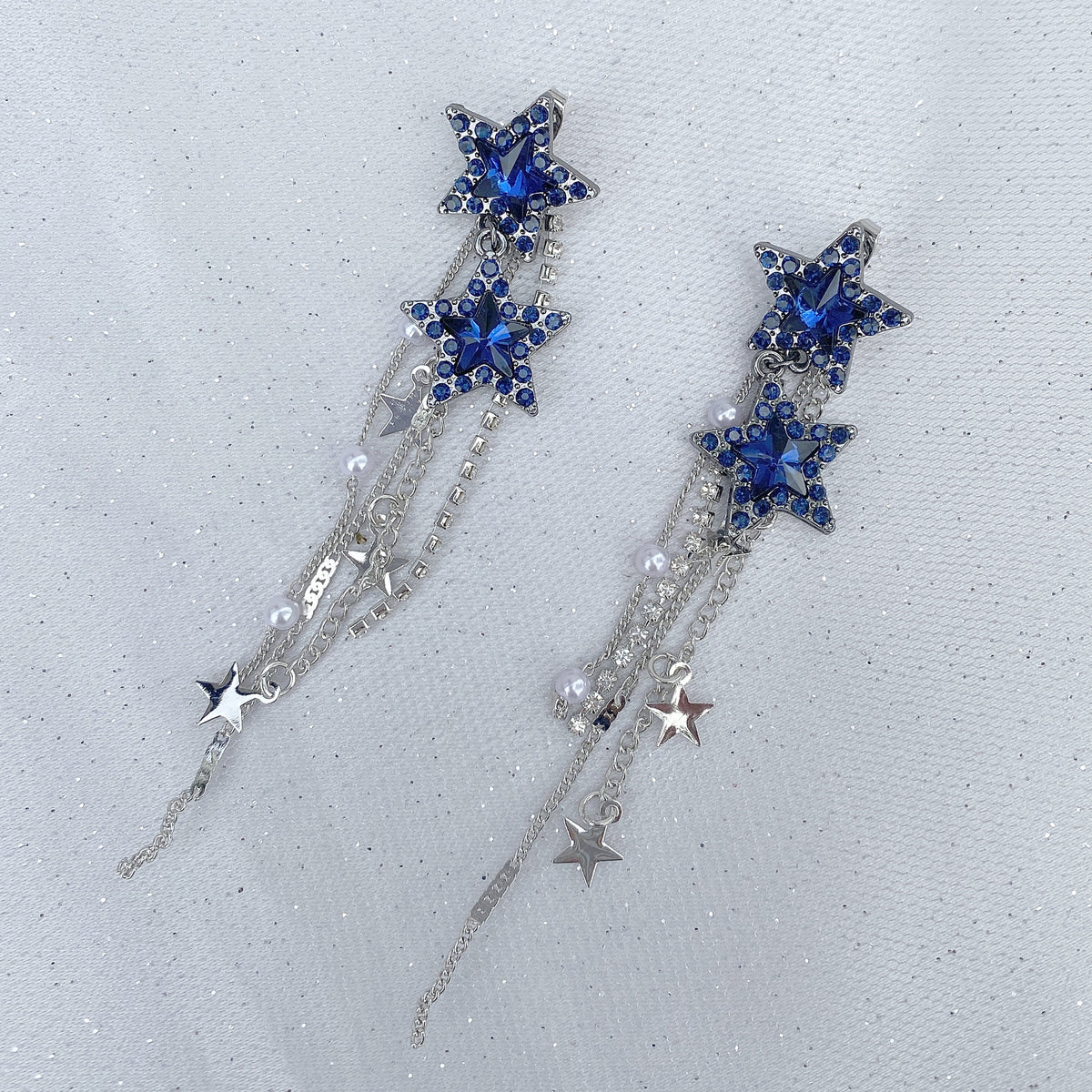 Star Earrings Navy Blue Earrings QueenMee Accessories