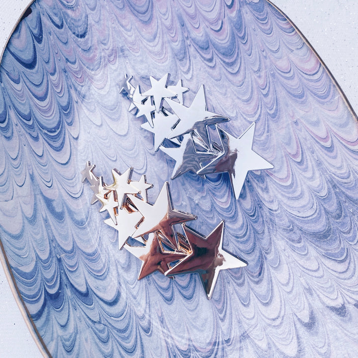 star hair clip silver and gold