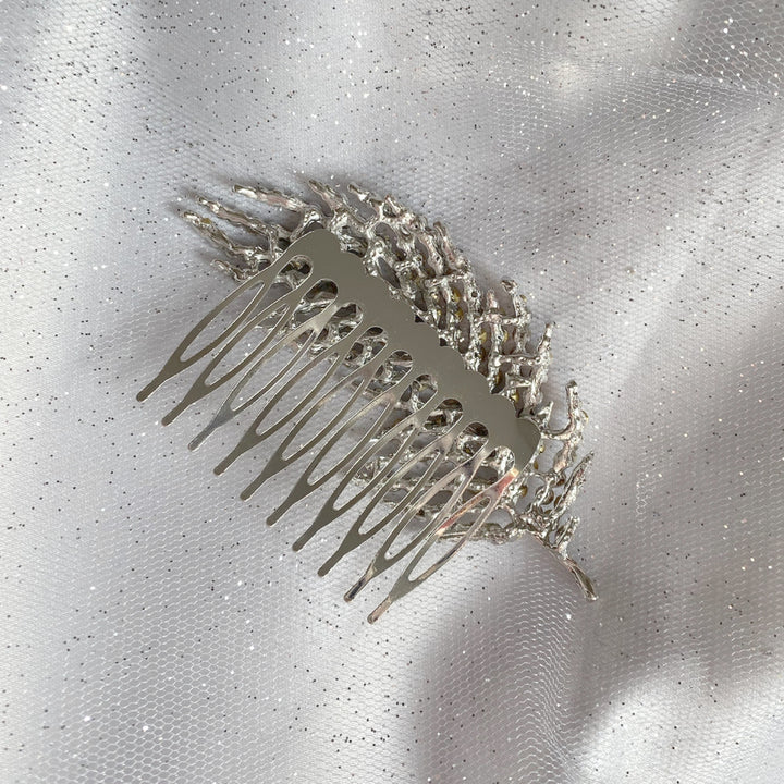 vintage hair comb leaf with teeth