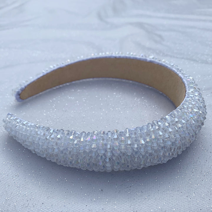 white headband beaded alice band