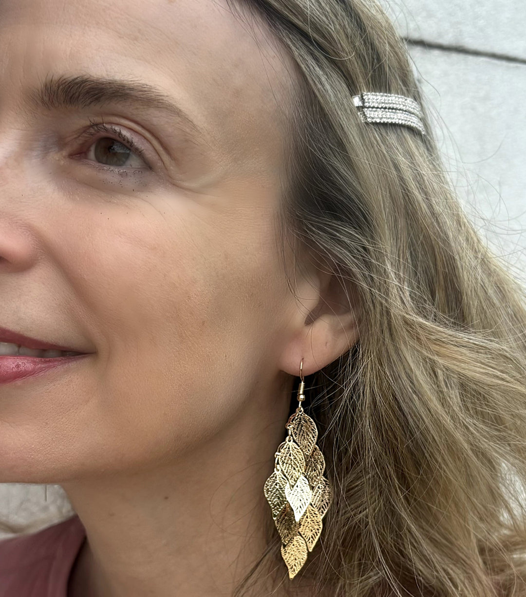 Statement Earrings for Parties and Special Occasions Gold Leaf Statement Earrings Boho Statement Earrings