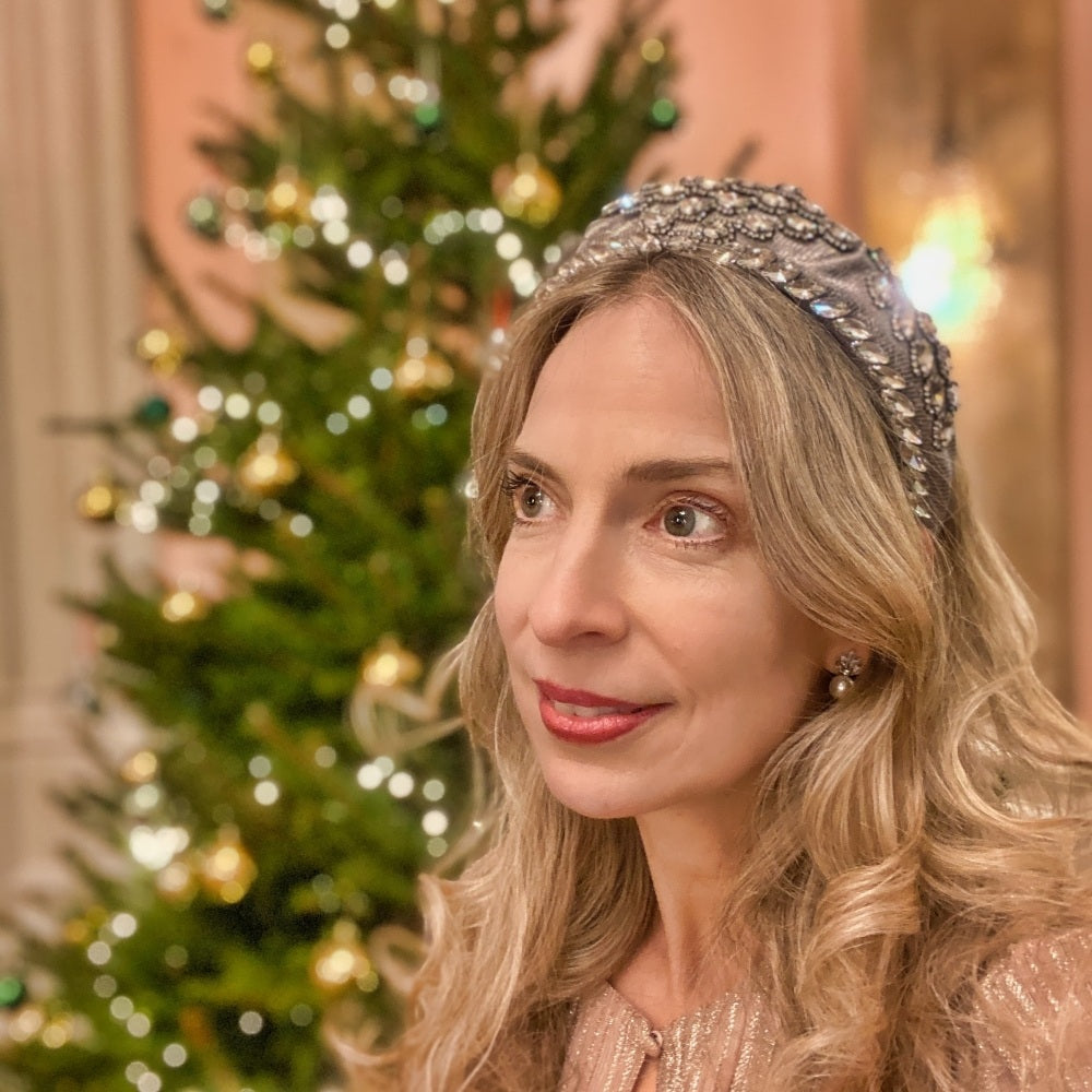 Christmas hair accessories statement headband silver hair band