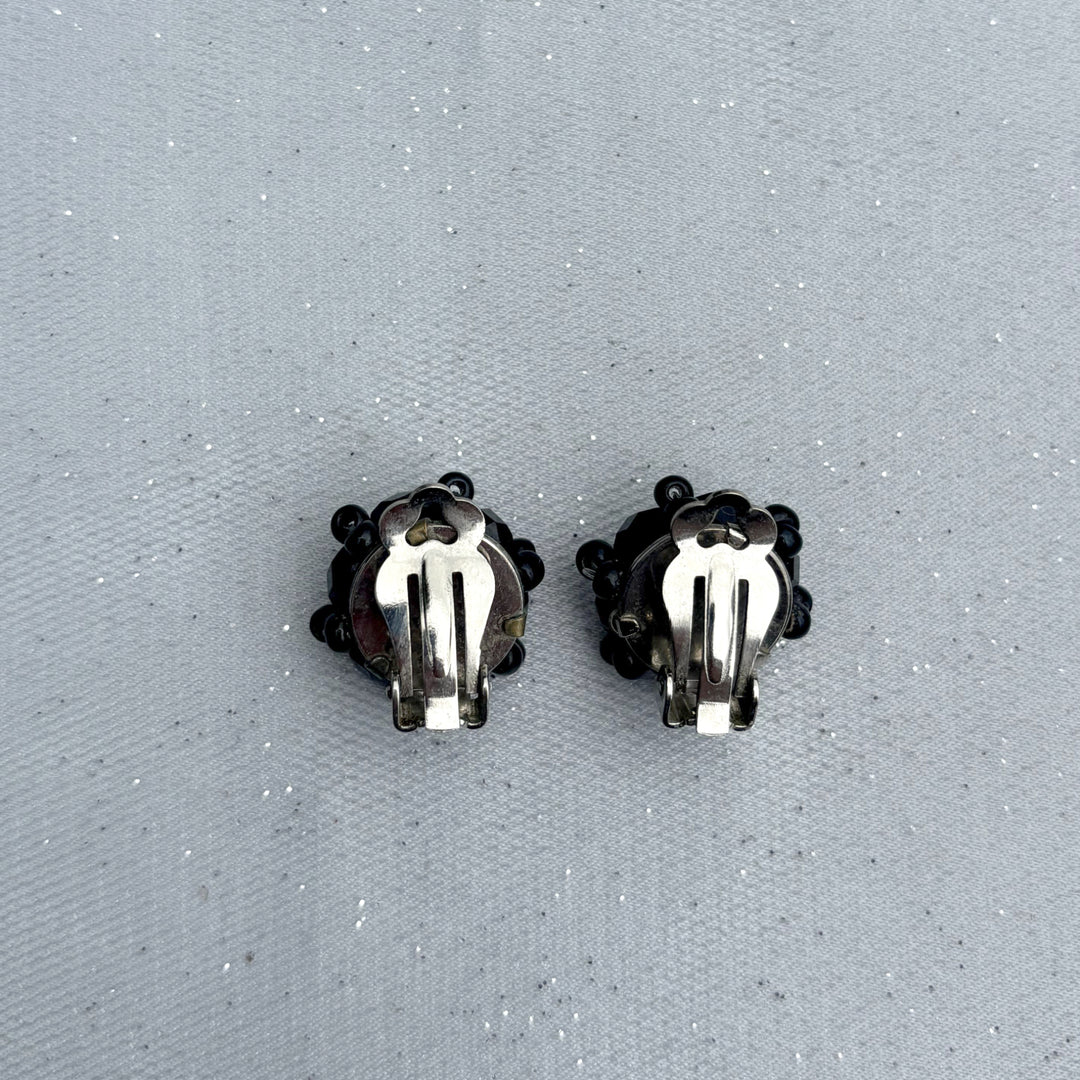 Black Clip On Earrings