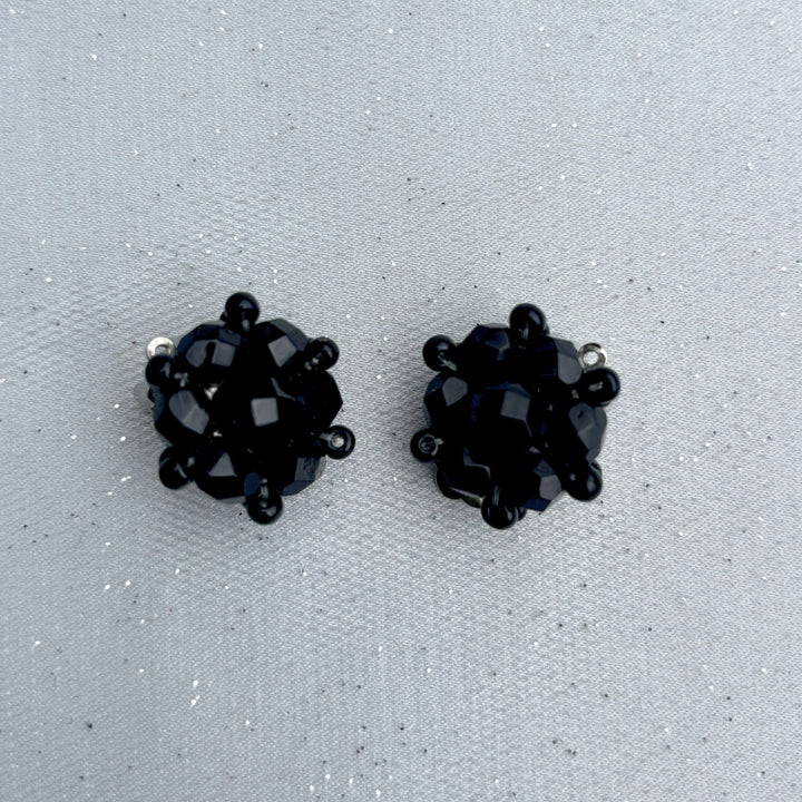 Black Clip On Earrings