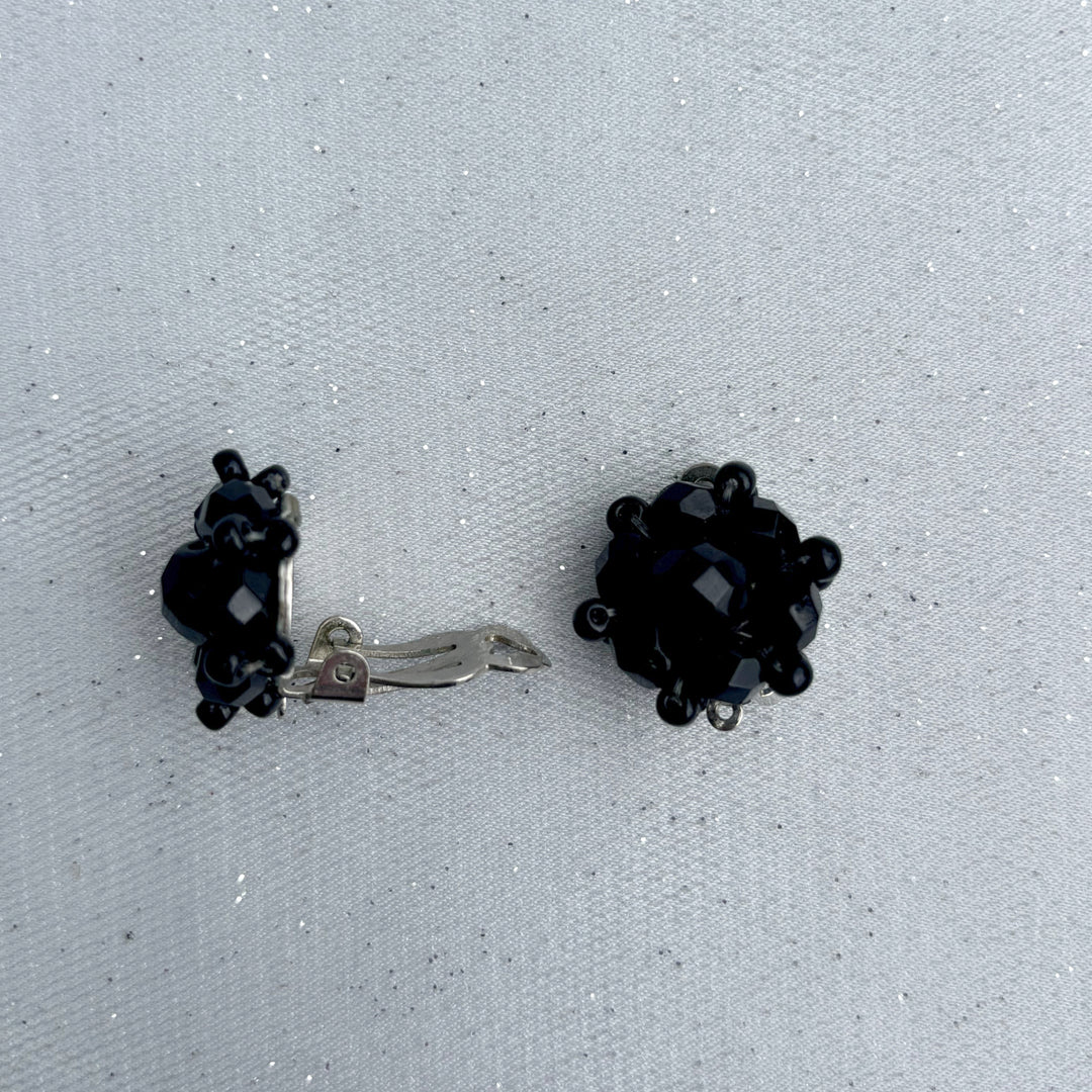 Black Clip On Earrings