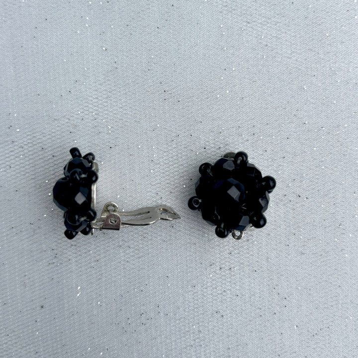 Black Clip On Earrings