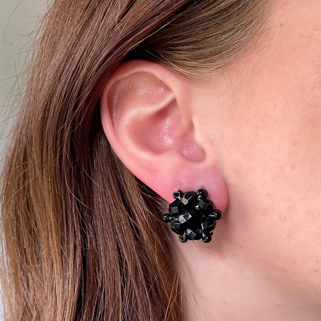 Black Clip On Earrings