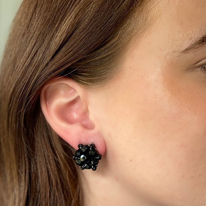 Black Clip On Earrings