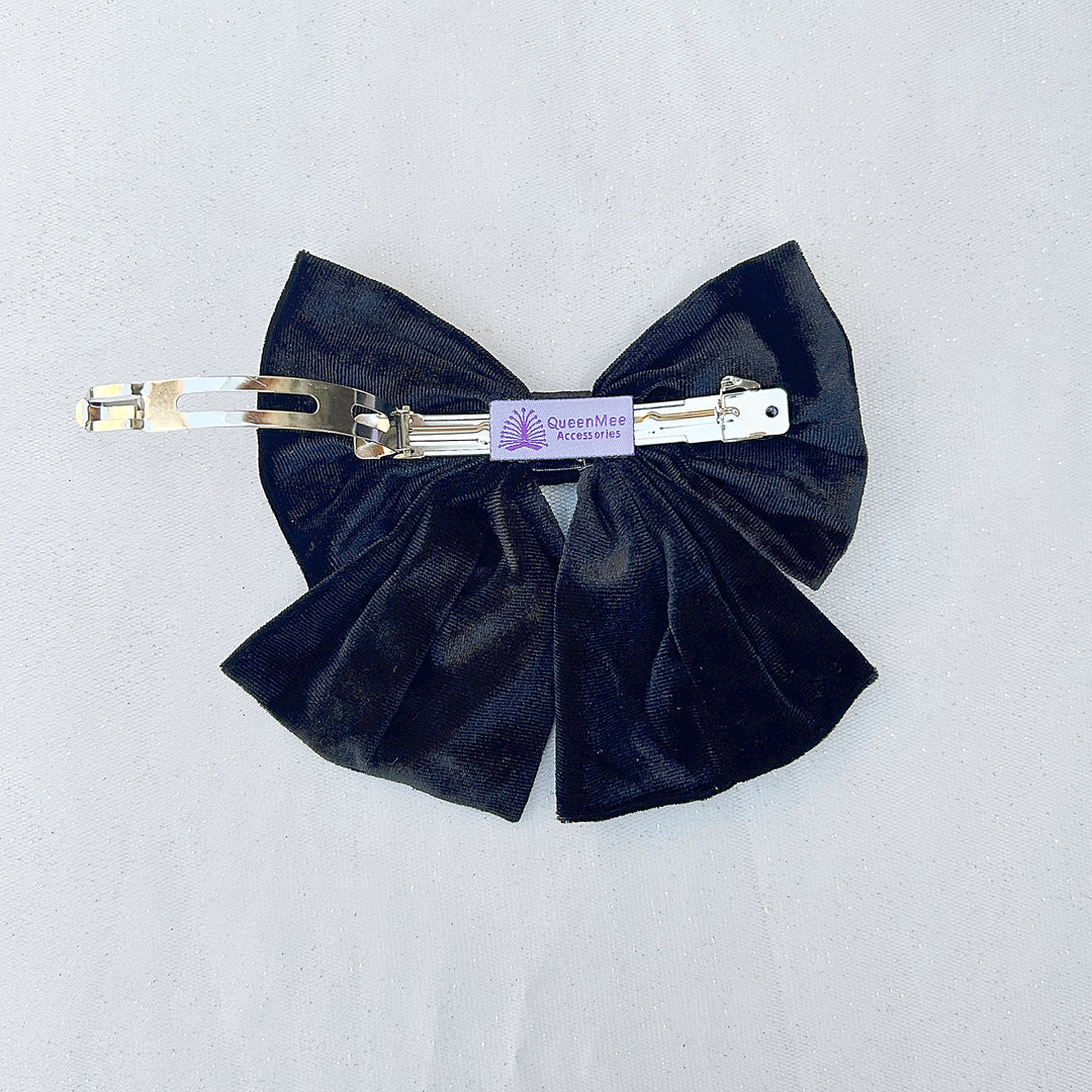 Black Hair Bow Velvet Bow Hair Clip Barette