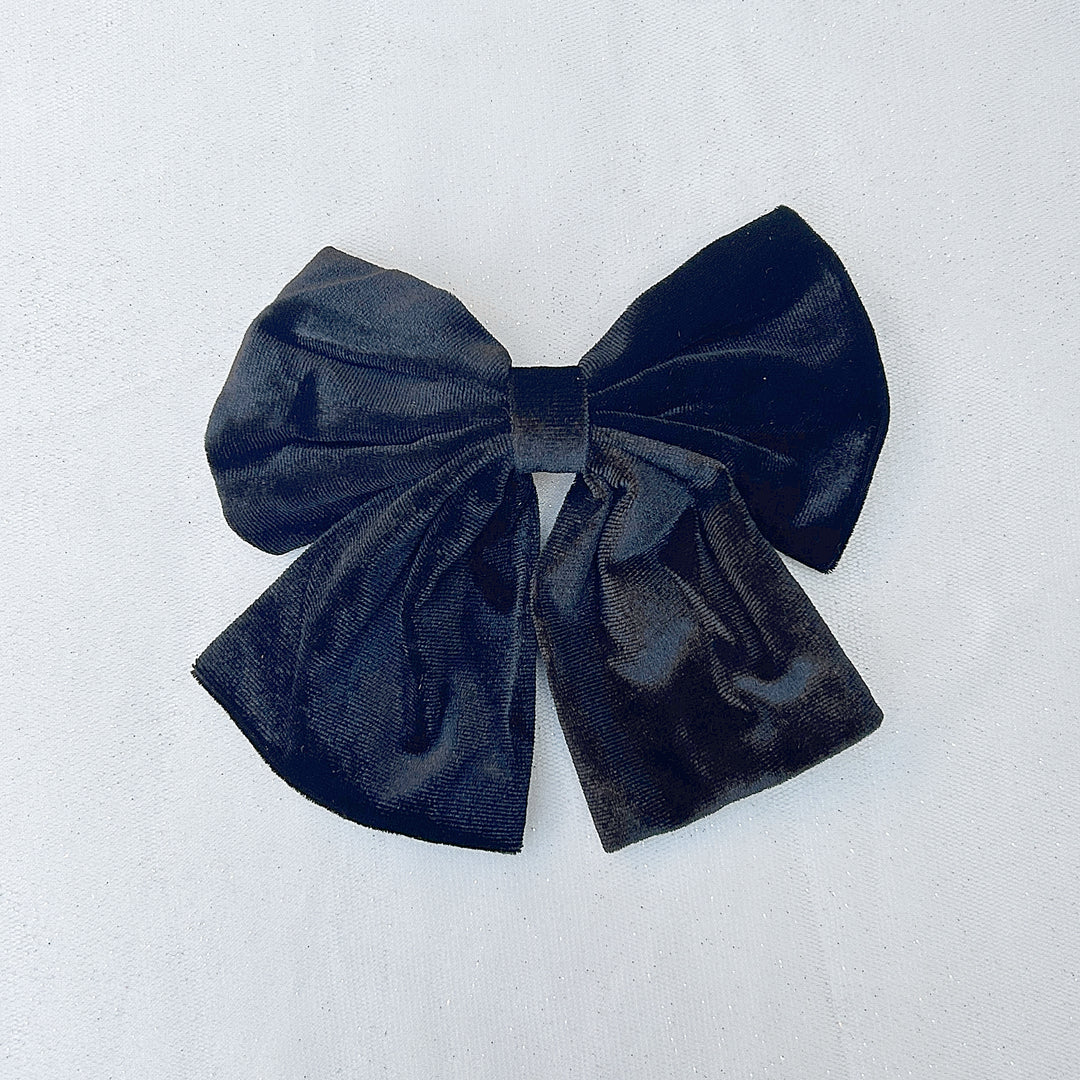 Black Hair Bow Velvet Bow Hair Clip