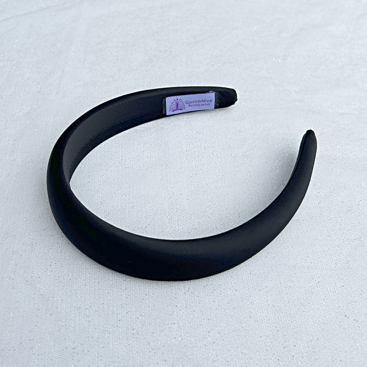black headband black alice band black hair band satin hair band padded headband black satin headband black headpiece
