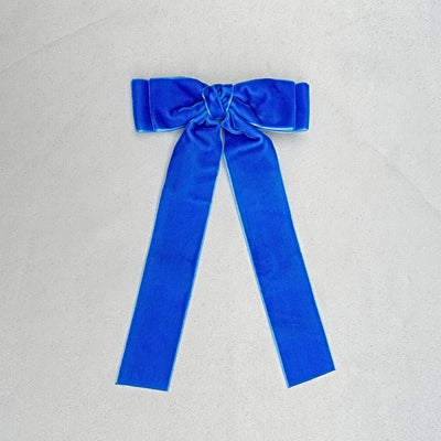 Blue Velvet Hair Bow Hair Clip