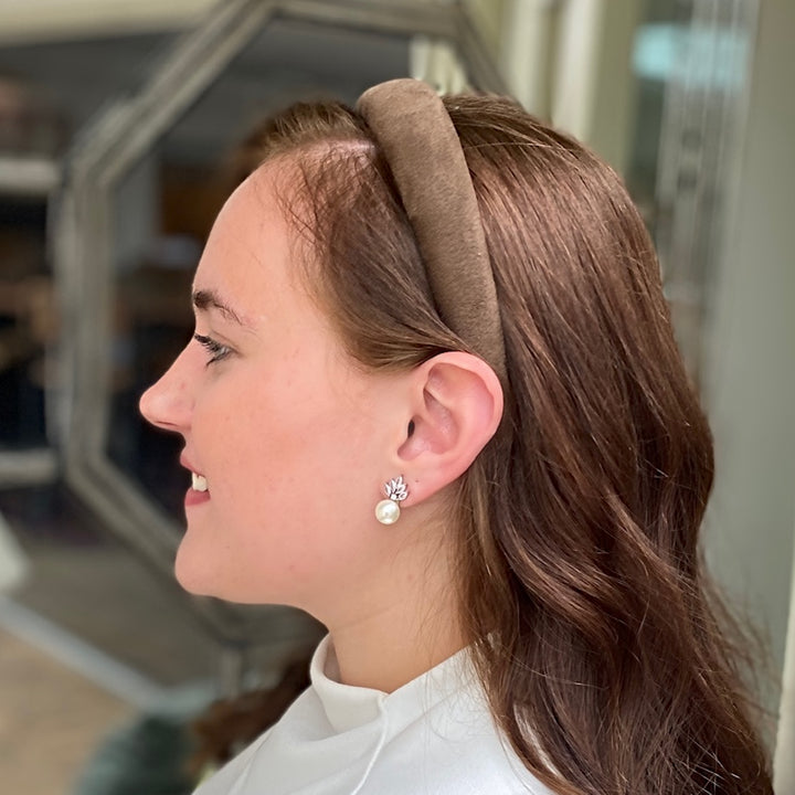 Brown Suede Headband, Brown Vegan Suede Headband, Neutral Headband, Brown Headband