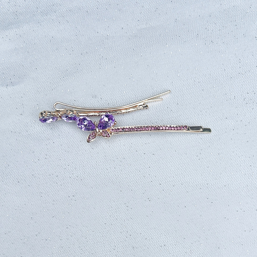 Butterfly Hair Grips Butterfly Hair Slides Purple Sparkly Hair Slides crystal