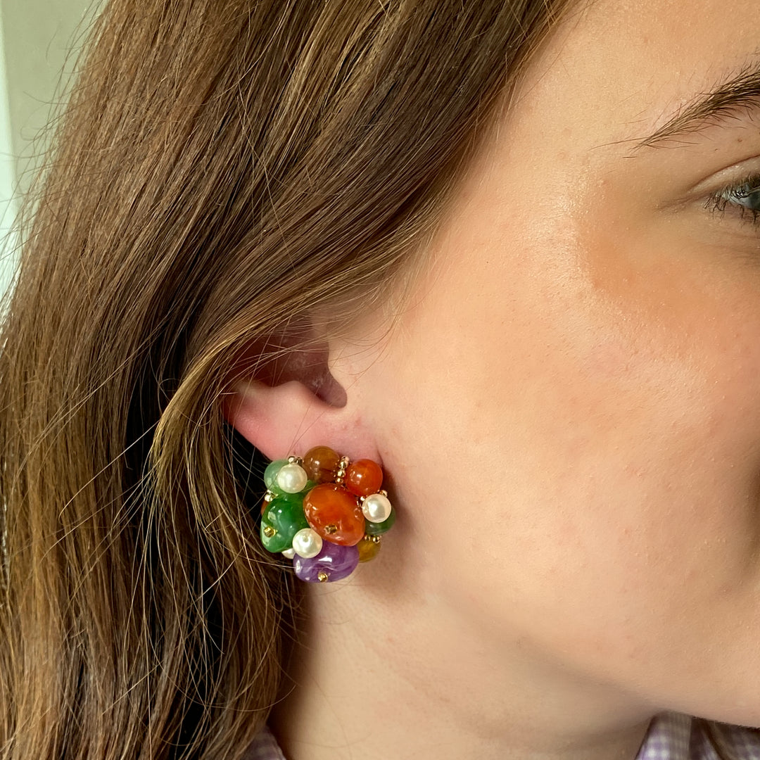 Colourful Clip On Earrings Large 