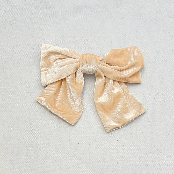 Cream Hair Bow Velvet Bow Hair Clip