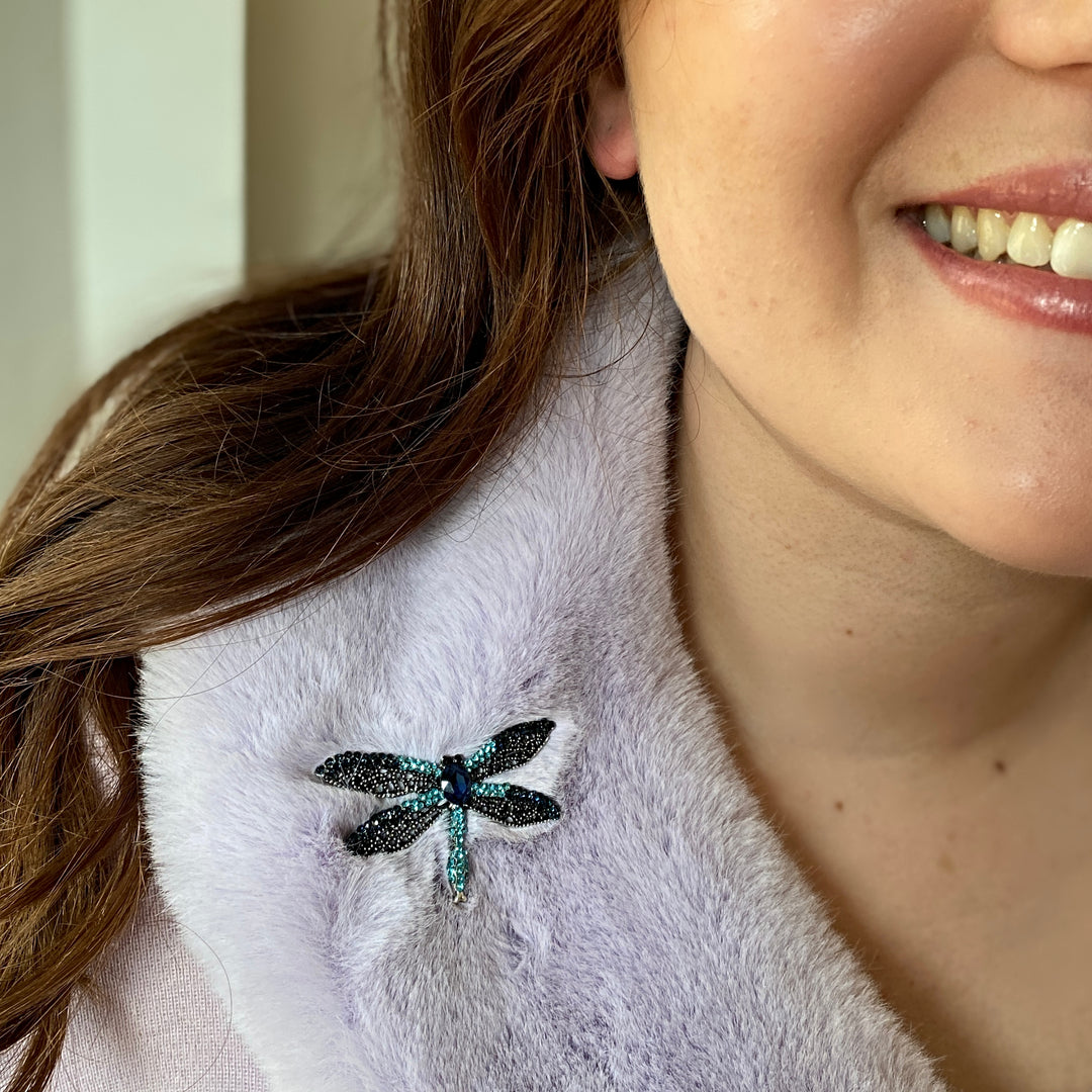 Blue Dragonfly Brooch Crystal, Light Blue Dragonfly Brooch, Dragonfly Brooch,Blue Brooch, Light Blue Brooch 