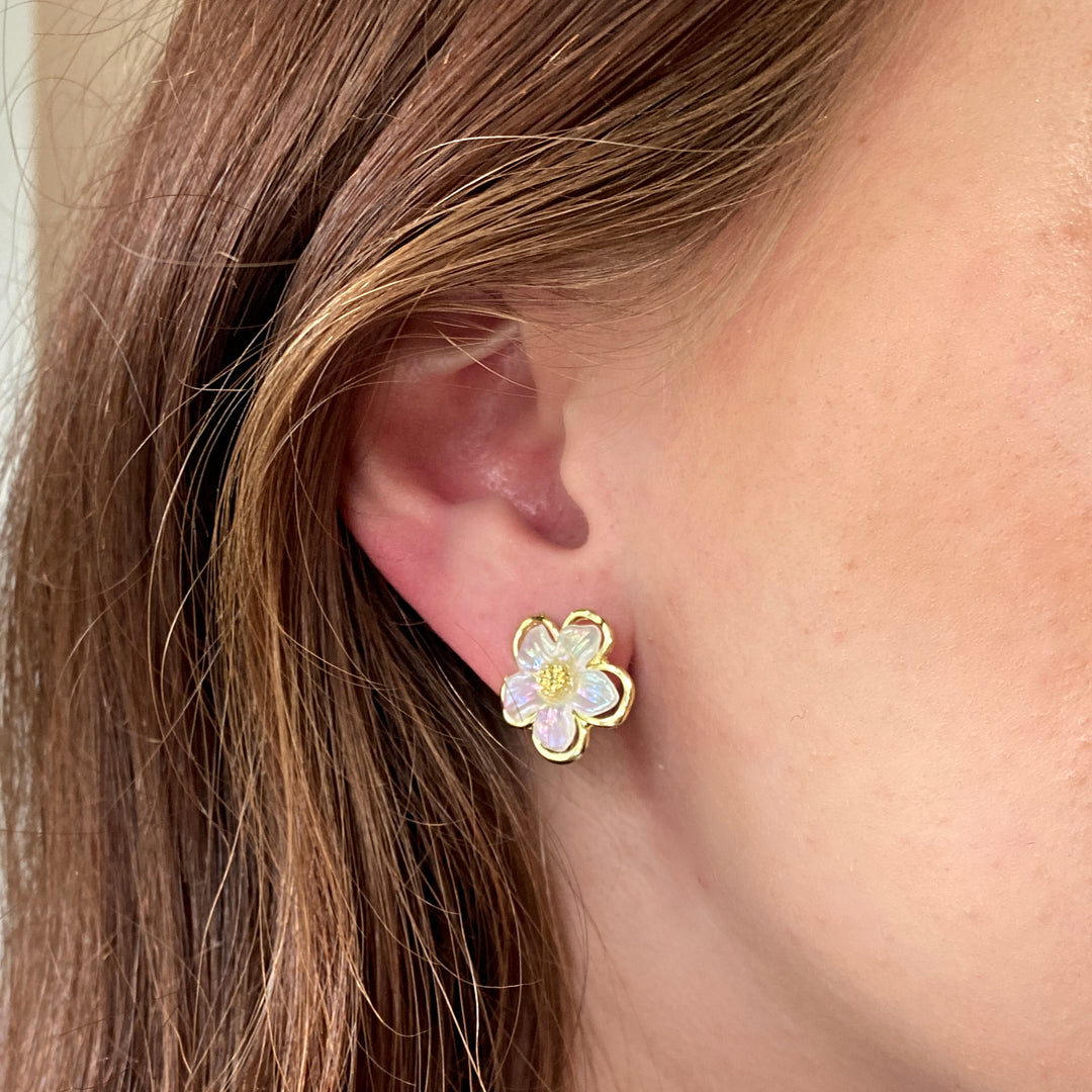Flower Clip On Earrings