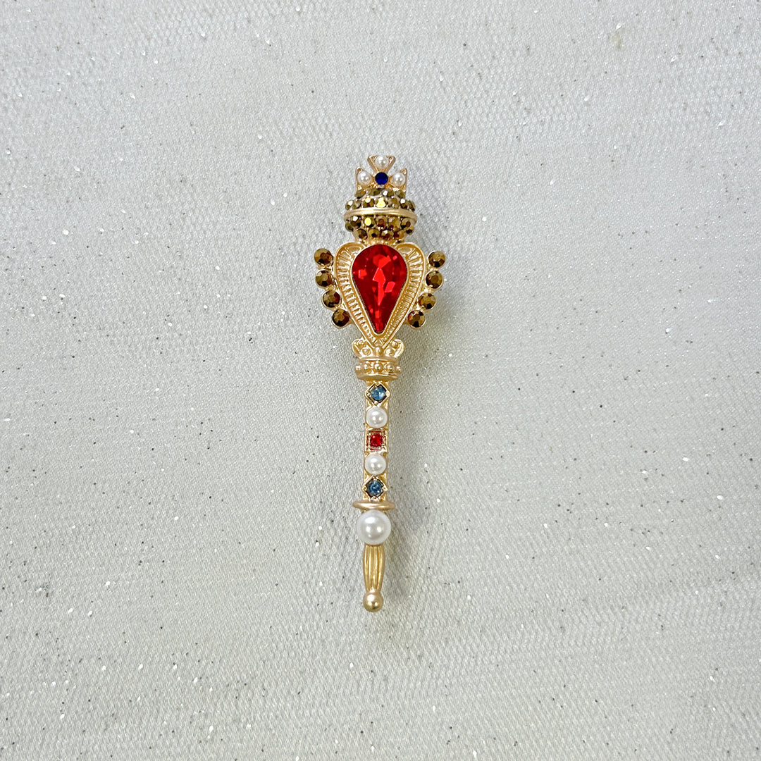 Gold Crown Brooch Pin