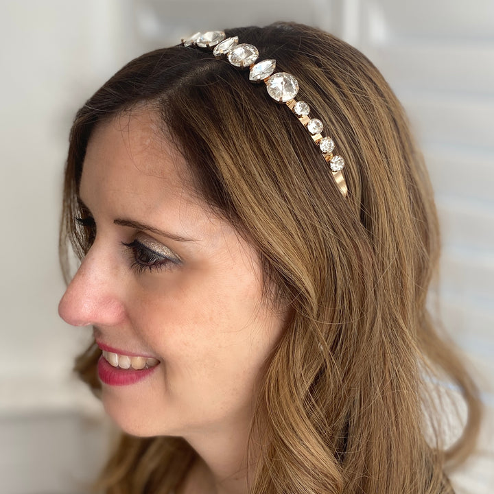 Gold Headband with Crystal